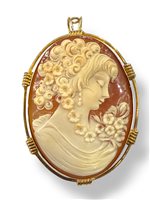 Spilla Mandile 1922 Donna Cammei antichi in Oro Conchiglia 1MSPC15 - 1MSPC15